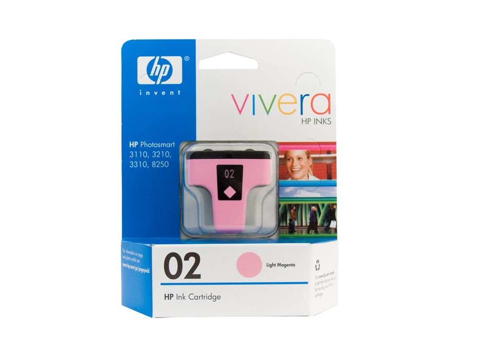 HP 02 Printer Cartridge (Light Magenta) 100% genuine HP